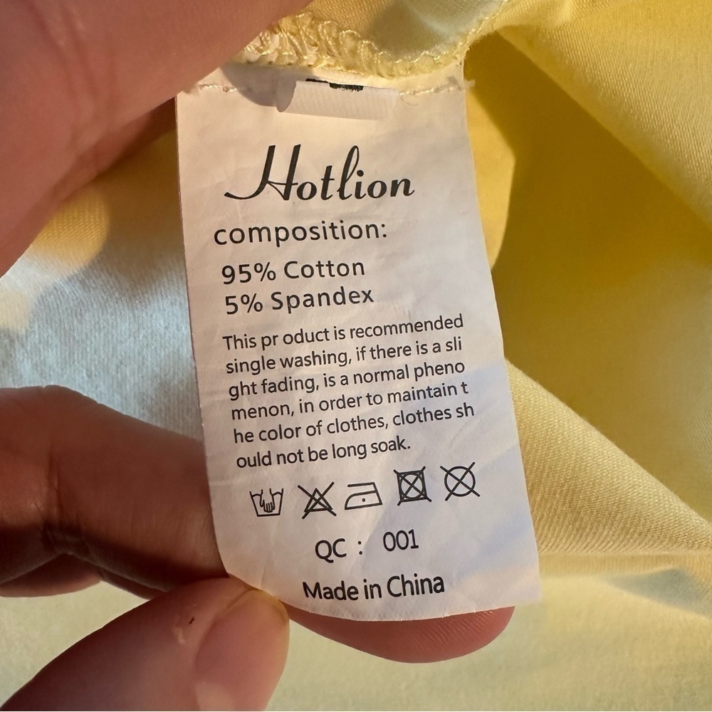 HotLion Light Yellow Shortsleeve Tunic Tshirt w/ Puff Sleeves - Picture 3 of 3